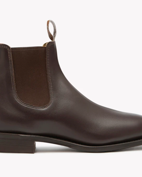A pair of brown leather R.M. Williams slip-on boots