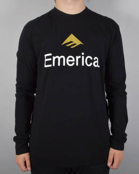 A man wearing an Emerica long-sleeve black shirt