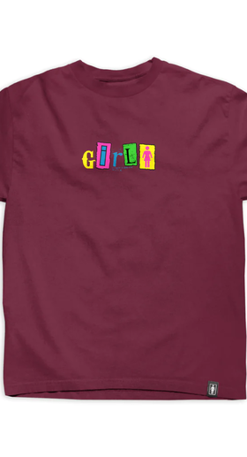 An image of out to lunch l/s burgundy t-shirt