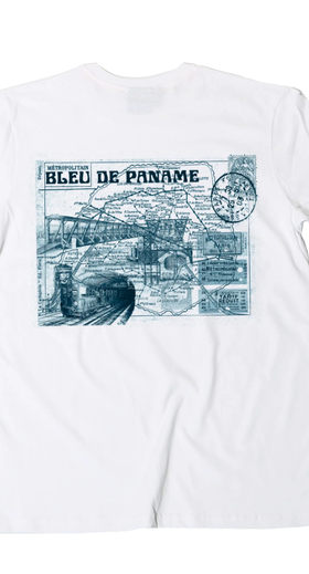 An image of Bleu de Paname white tee-shirt métro
